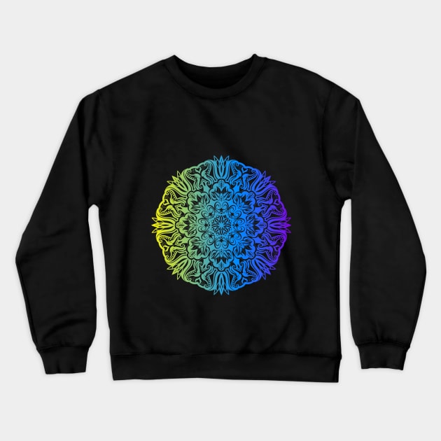 Colorful abstract ethnic floral mandala design Crewneck Sweatshirt by SomberlainCimeries